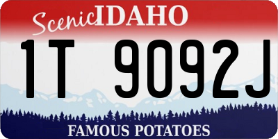 ID license plate 1T9092J