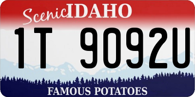 ID license plate 1T9092U