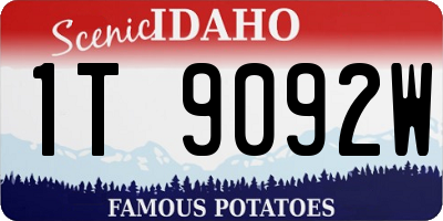 ID license plate 1T9092W