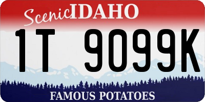 ID license plate 1T9099K