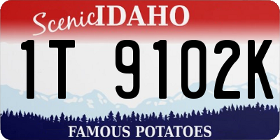 ID license plate 1T9102K