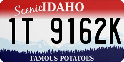 ID license plate 1T9162K
