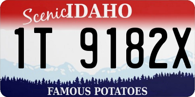 ID license plate 1T9182X