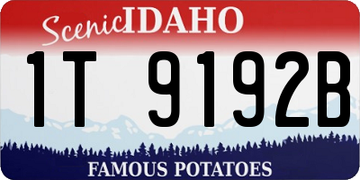 ID license plate 1T9192B