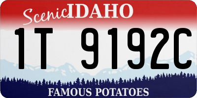 ID license plate 1T9192C