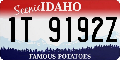 ID license plate 1T9192Z