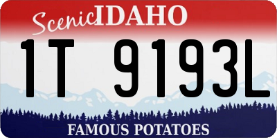 ID license plate 1T9193L