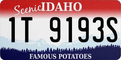 ID license plate 1T9193S