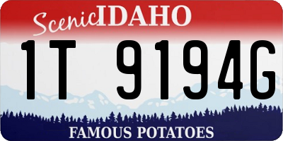 ID license plate 1T9194G