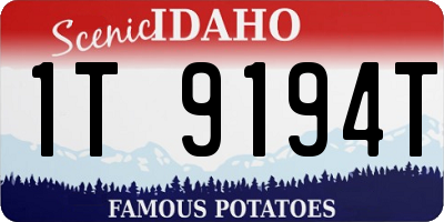 ID license plate 1T9194T