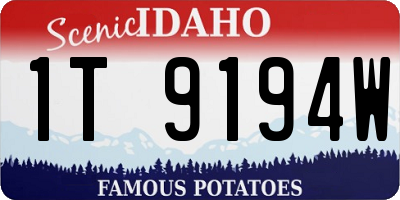 ID license plate 1T9194W