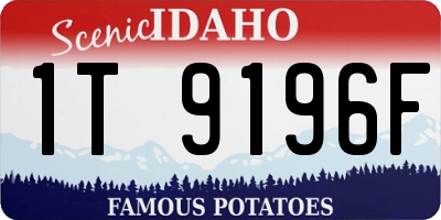 ID license plate 1T9196F