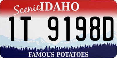 ID license plate 1T9198D