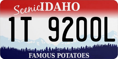 ID license plate 1T9200L