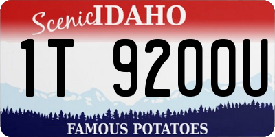 ID license plate 1T9200U