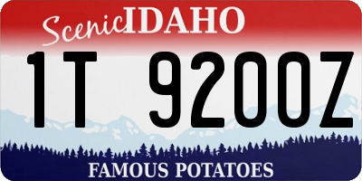 ID license plate 1T9200Z