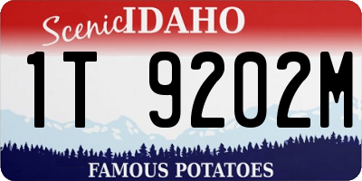 ID license plate 1T9202M
