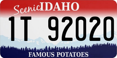 ID license plate 1T9202O
