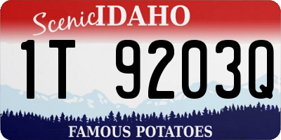 ID license plate 1T9203Q