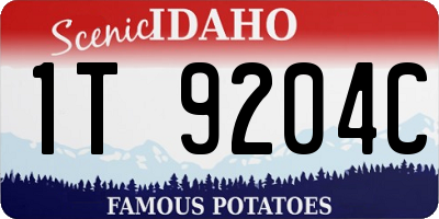 ID license plate 1T9204C