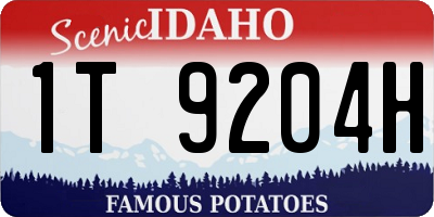 ID license plate 1T9204H
