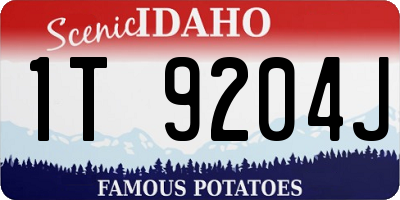 ID license plate 1T9204J