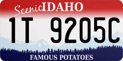 ID license plate 1T9205C