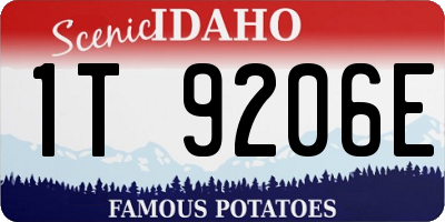 ID license plate 1T9206E
