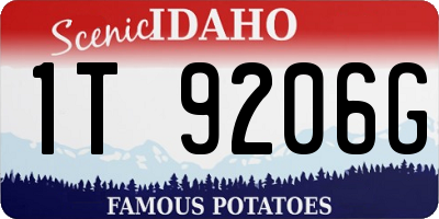 ID license plate 1T9206G