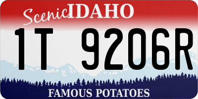 ID license plate 1T9206R