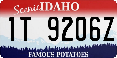 ID license plate 1T9206Z