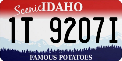 ID license plate 1T9207I