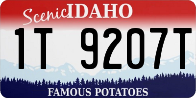 ID license plate 1T9207T