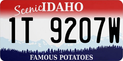 ID license plate 1T9207W