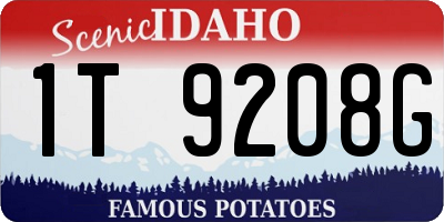 ID license plate 1T9208G