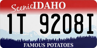 ID license plate 1T9208I