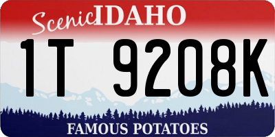 ID license plate 1T9208K