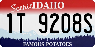 ID license plate 1T9208S