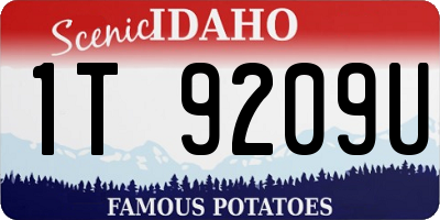 ID license plate 1T9209U