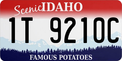 ID license plate 1T9210C