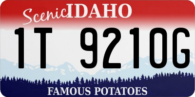 ID license plate 1T9210G