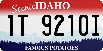 ID license plate 1T9210I