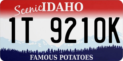 ID license plate 1T9210K