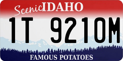 ID license plate 1T9210M