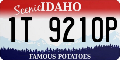 ID license plate 1T9210P