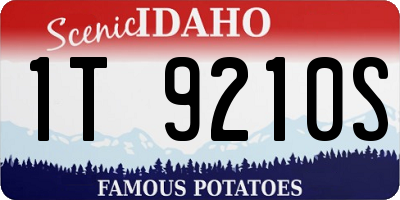 ID license plate 1T9210S