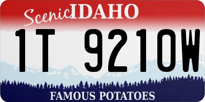ID license plate 1T9210W
