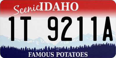 ID license plate 1T9211A