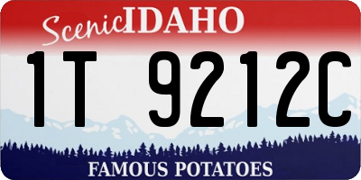 ID license plate 1T9212C
