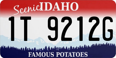 ID license plate 1T9212G